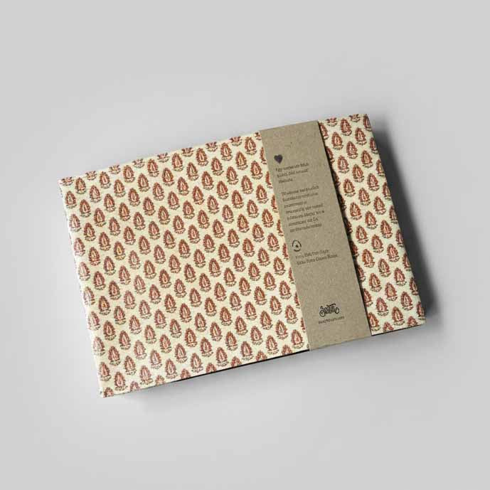 Jaipur Pattern Leather Sketchbook | 10x7 Landscape, Refillable