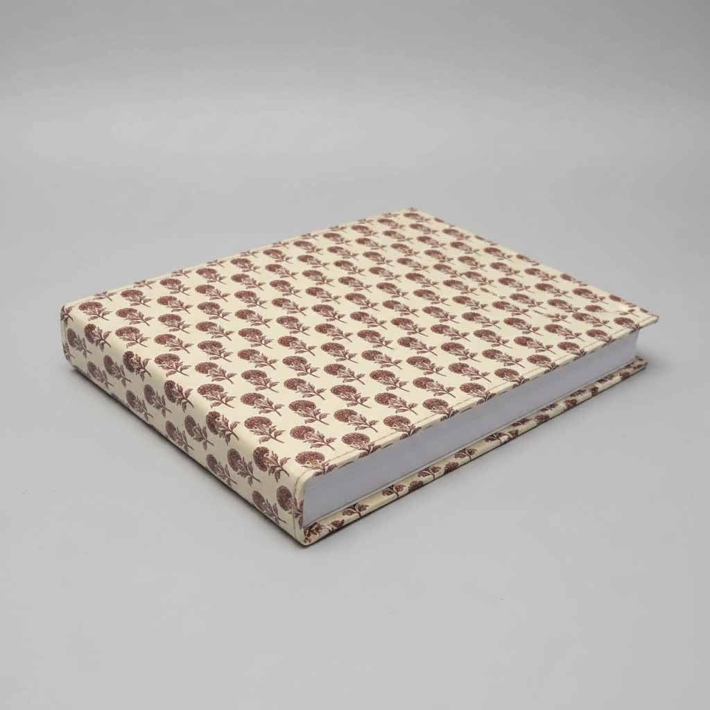 Jaipur Pattern Leather Sketchbook | 10x7 Landscape, Refillable