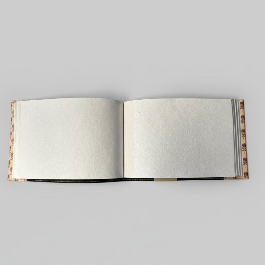 Jaipur Pattern Leather Sketchbook | 10x7 Landscape, Refillable