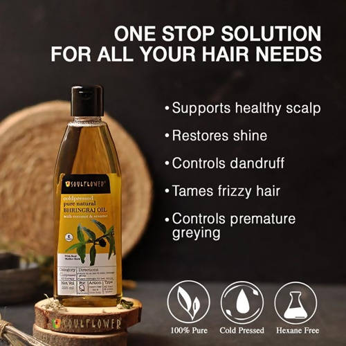 Soulflower Cold Pressed Pure Natural Bhringaraj Oil