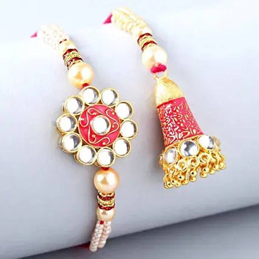 Ethnic Lumba Rakhi Set & Dairy Milk Chocolates