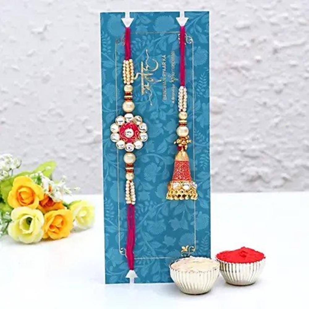 Ethnic Lumba Rakhi Set N Chocolates