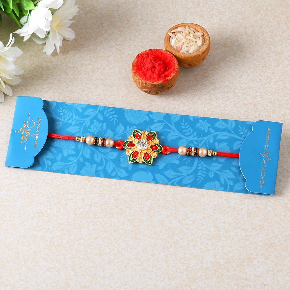 Meenakari Rakhi and 24 Pcs Ferrero Rocher