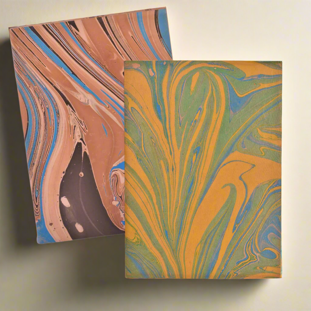 Unique Marbled Leather Journal - Handcrafted 5x7 with Tree-Free Paper