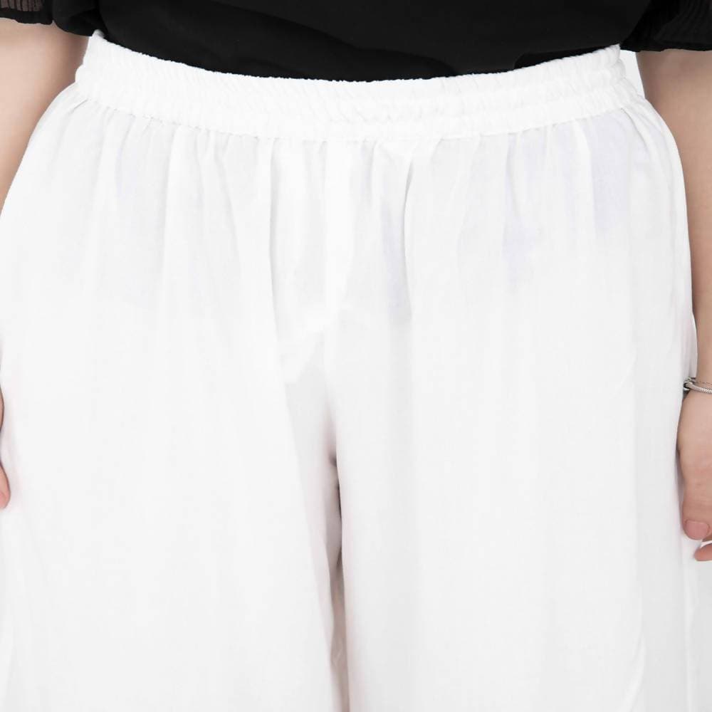 Lagi Women's White Solid Palazzo (PLZ04F)