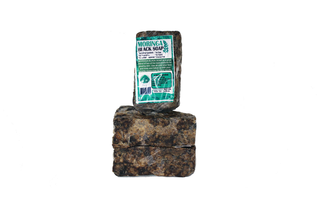 Moringa Black Soap Bar Vegan Organic 100% Natural from Ghana Approximately 16oz