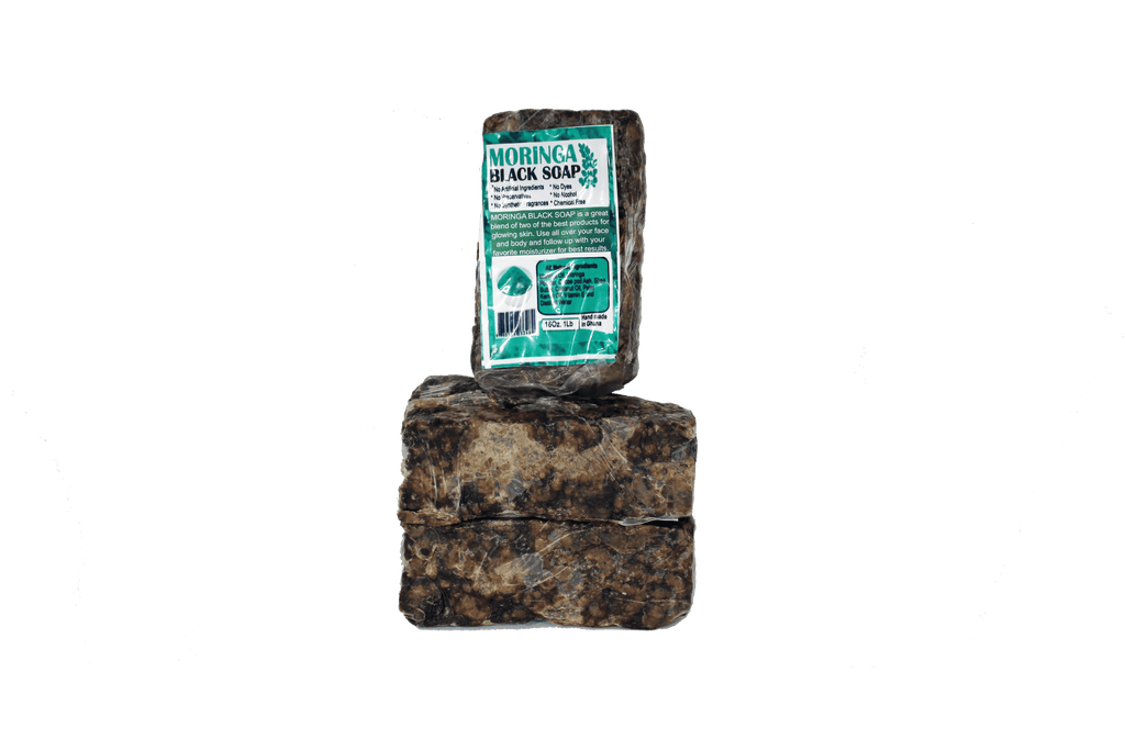 Moringa Black Soap Bar Vegan Organic 100% Natural from Ghana Approximately 16oz