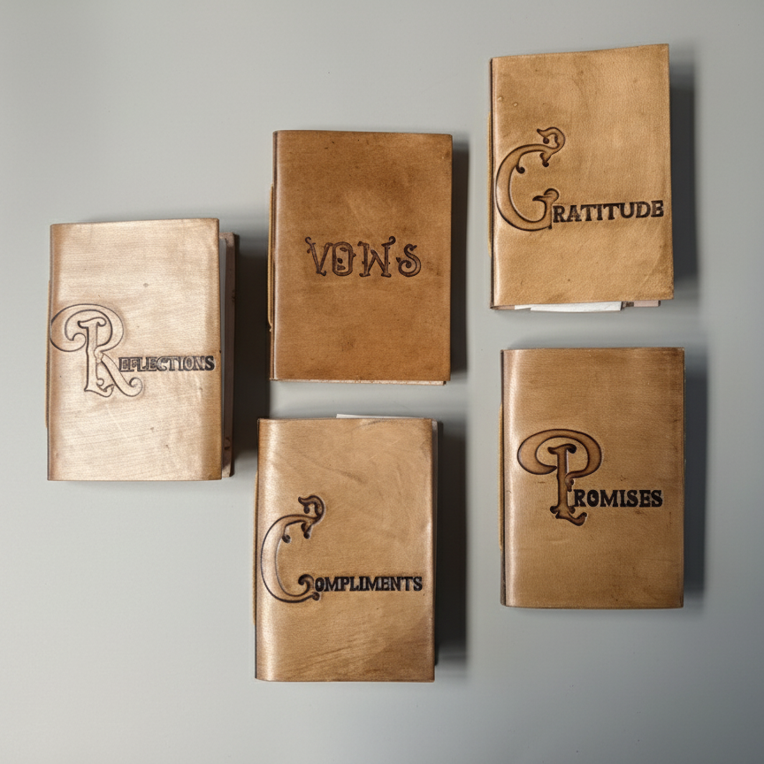Pocket Leather Notebook | Reflections, Gratitude, Compliments, Vows, Promises