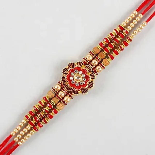 Fancy Meenakari Rakhi and Cashew Jar