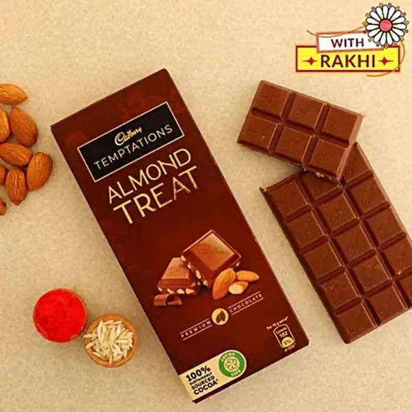 Ethnic Elephant Pearl Rakhi & Cadbury Temptations