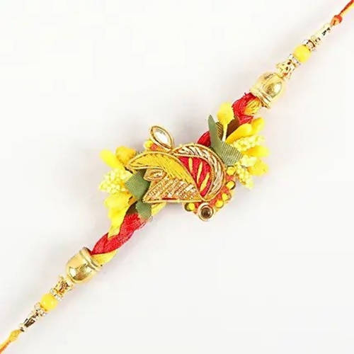 Colourful Zardosi Rakhi & Almonds Jar