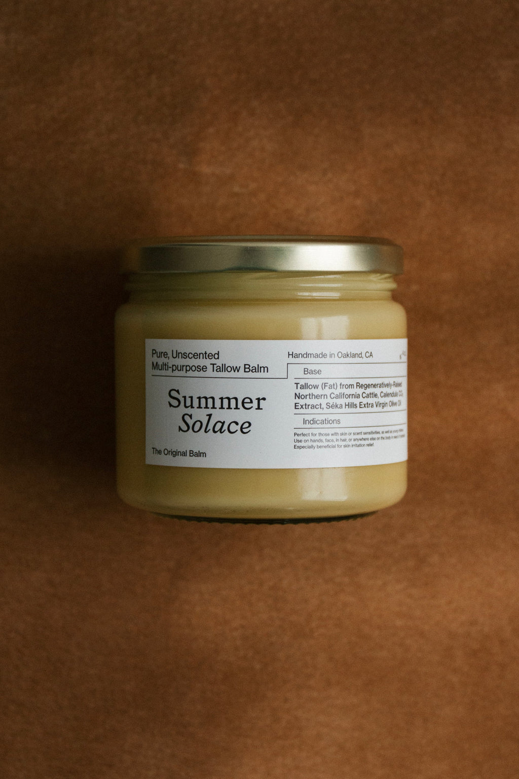 Pure Unscented – Family Size Tallow Balm | 11.5 oz Bulk in Clear Glass
