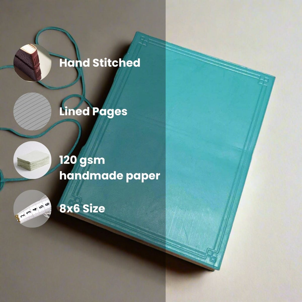 Plain Cover Leather Journal with Lined Pages