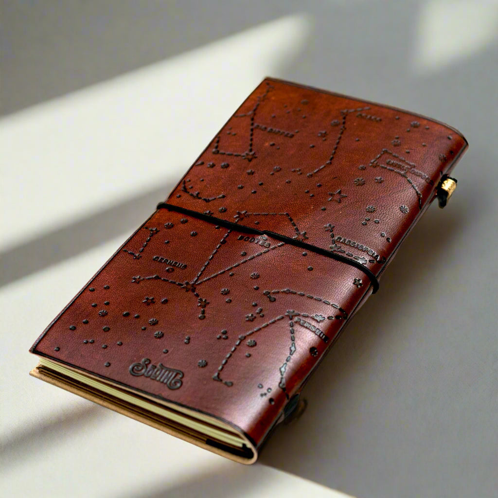Quote Traveler's Notebook | Handmade Leather Journal with Debossed Quotes