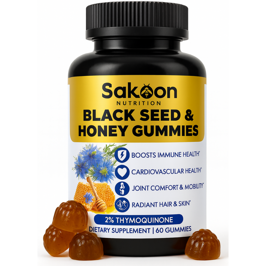 Black Seed Oil Gummies with Honey | Halal, High-Thymoquinone | Sakoon