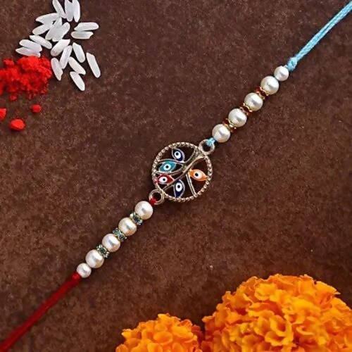 Evil Eye Rakhi & LuvIt Fruit N Nut Chocolate