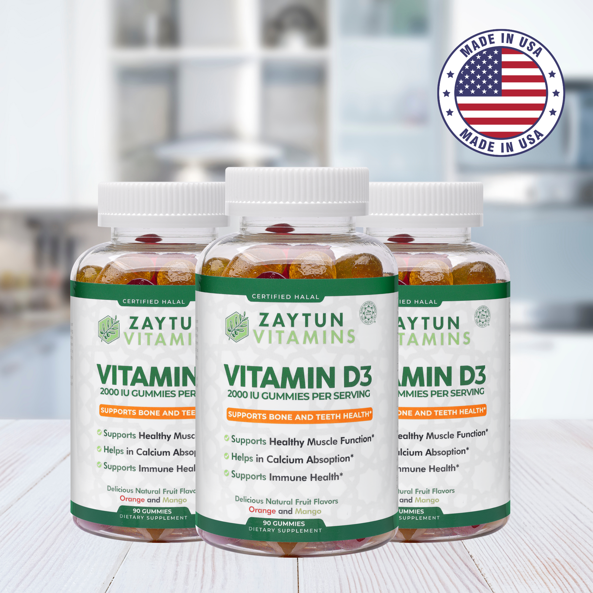 Halal Vitamin D3 2000IU Gummies (3Pack)