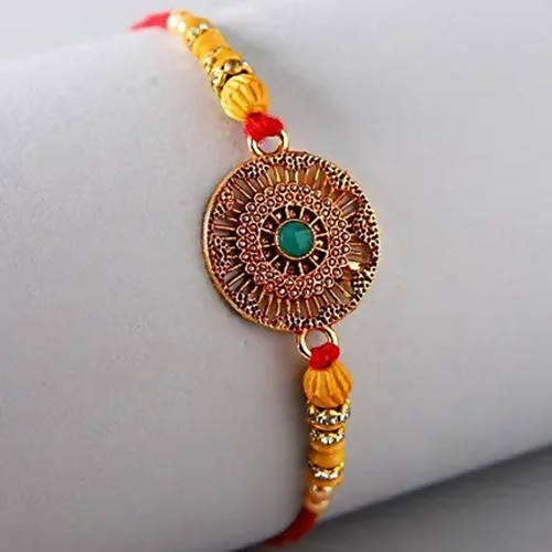 Kundan Ethnic Rakhi and Dairy Milk Crackle Chocolates