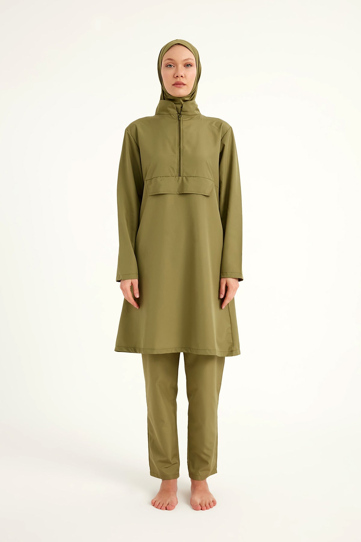 Andalus Green Full Coverage Burkini Set for Women A2503-5