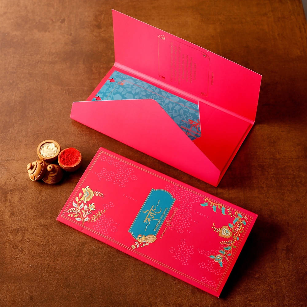 Set of 3 Meenakari Rakhi With Dry Fruits & Gulab Jamun