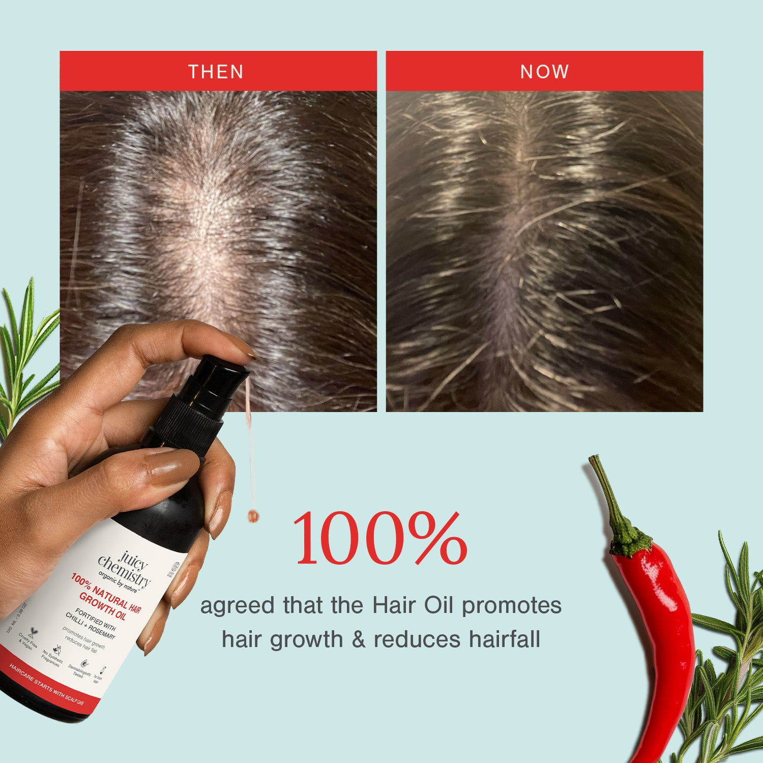 Juicy Chemistry Chilli Horsetail and Blackseed Hair Oil