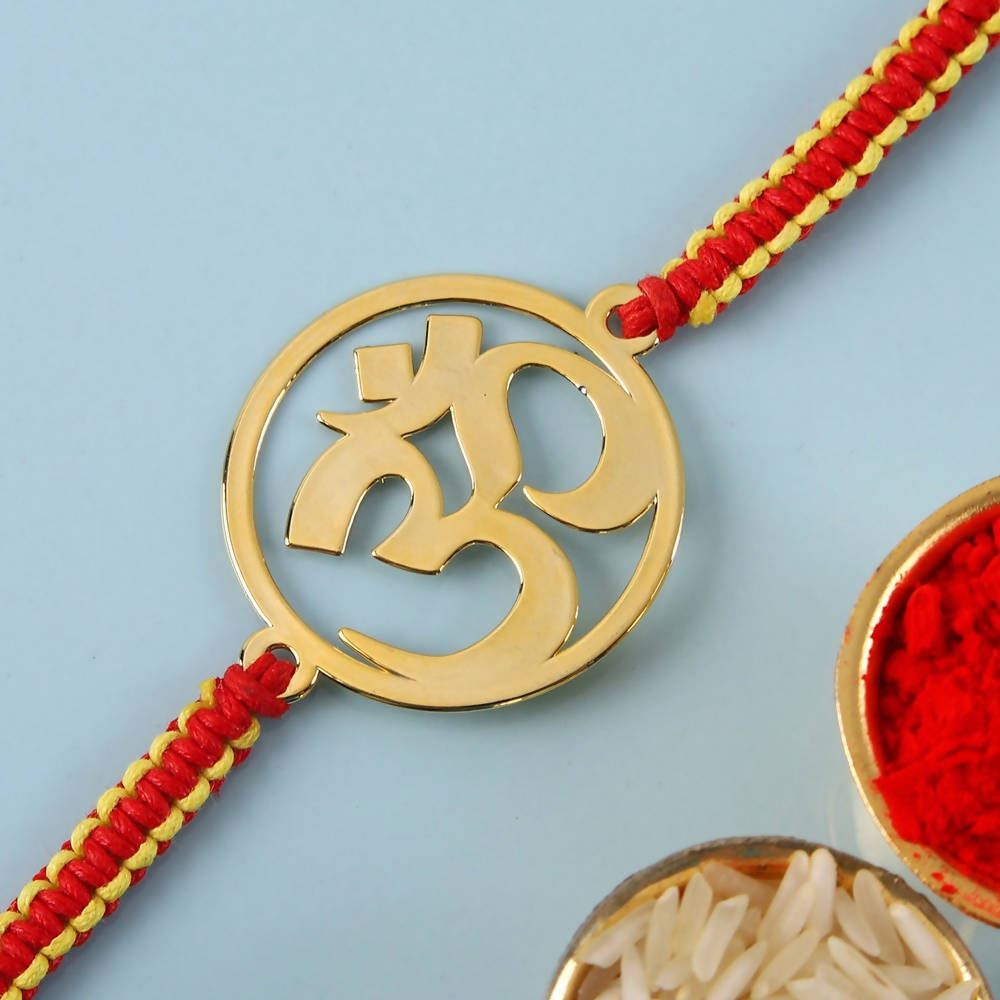 Om Metal Rakhi & Amul Milk Chocolates