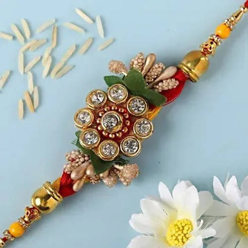 Designer Antique Rakhi & Fruit N Nut Chocolates