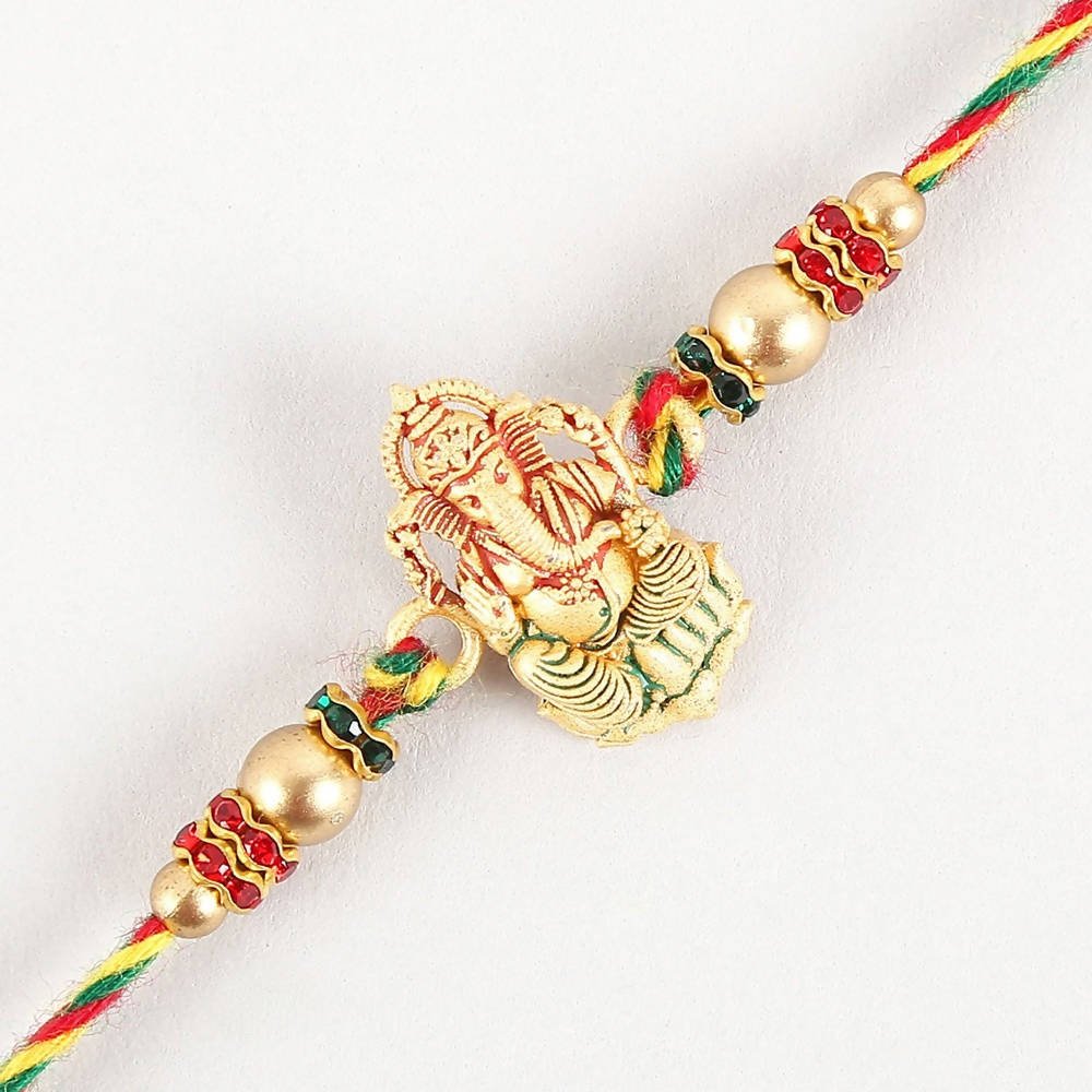 Authentic Design Ganesha Rakhi & Fruit N Nut Chocolates