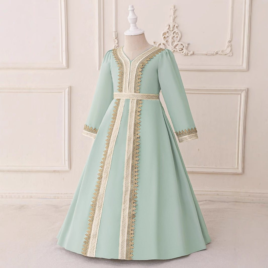 Girls Embroidered Kaftan Dress(MKG019)