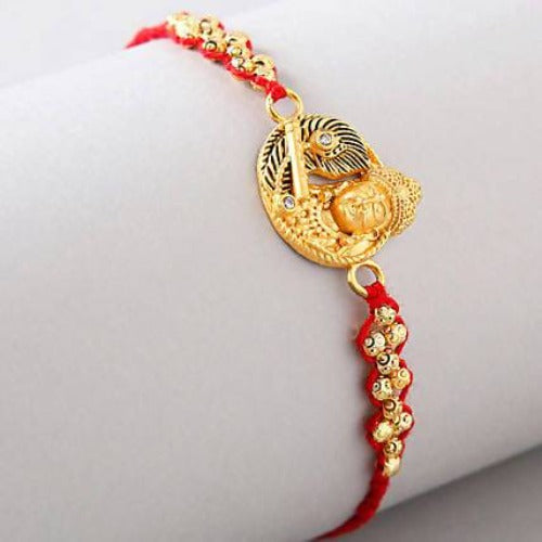 Krishna With Flute Rakhi and Cashew Jar