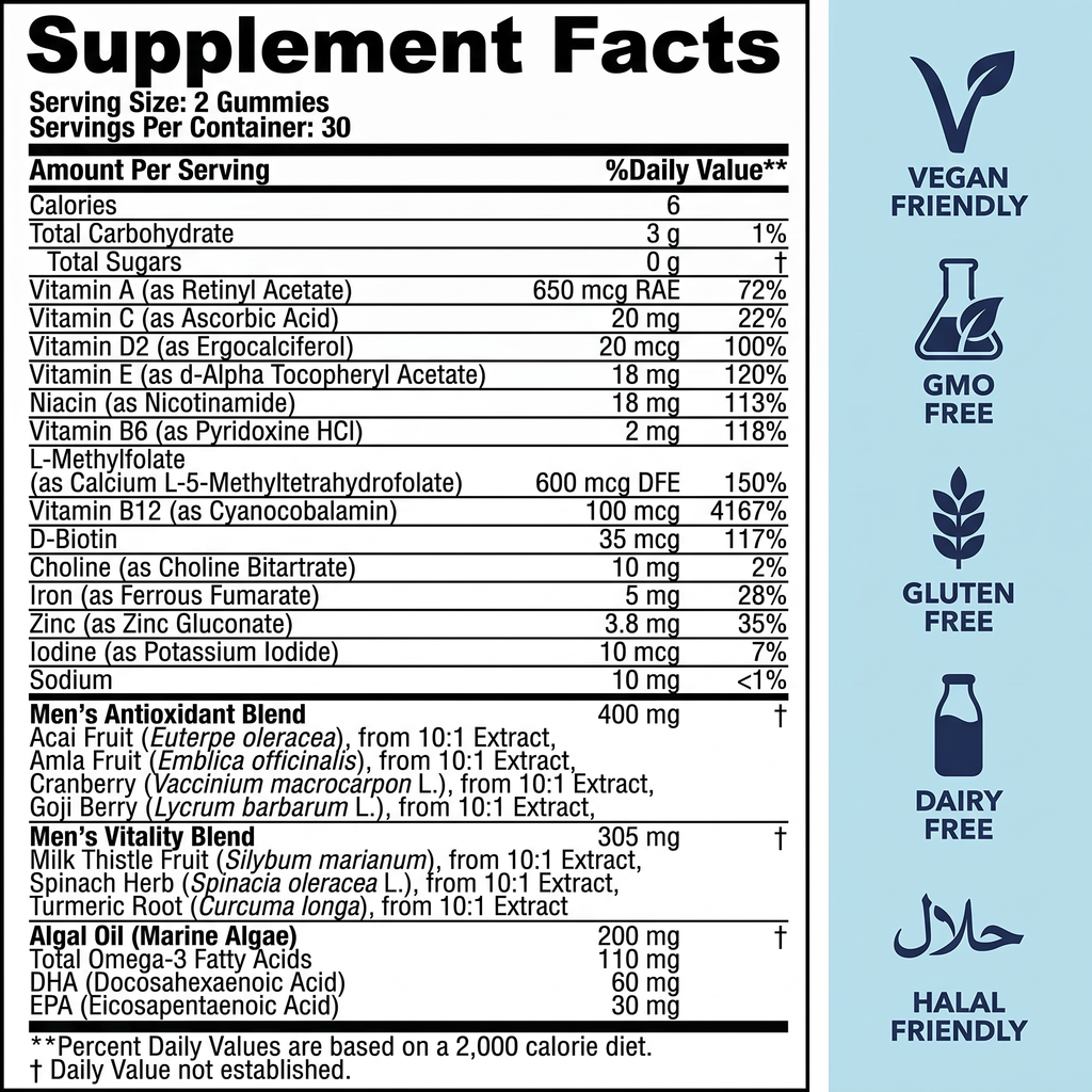 Men's Multivitamin Sugar Free Gummies