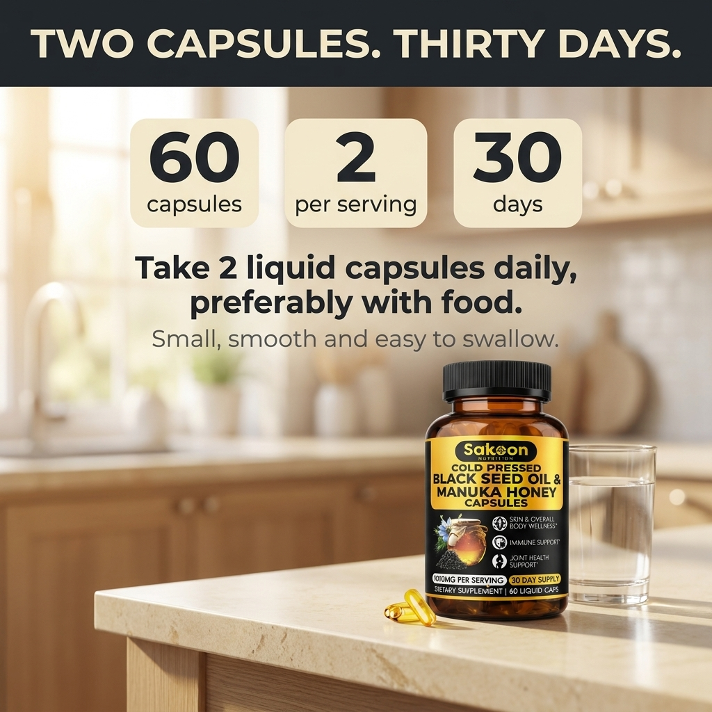 Black Seed Oil & Manuka Honey Capsules | Halal Immune Support