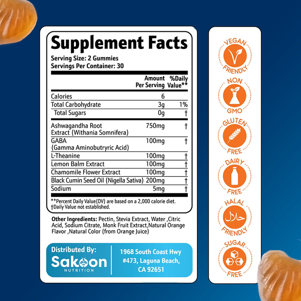 6 in 1 Stress Relief Gummies