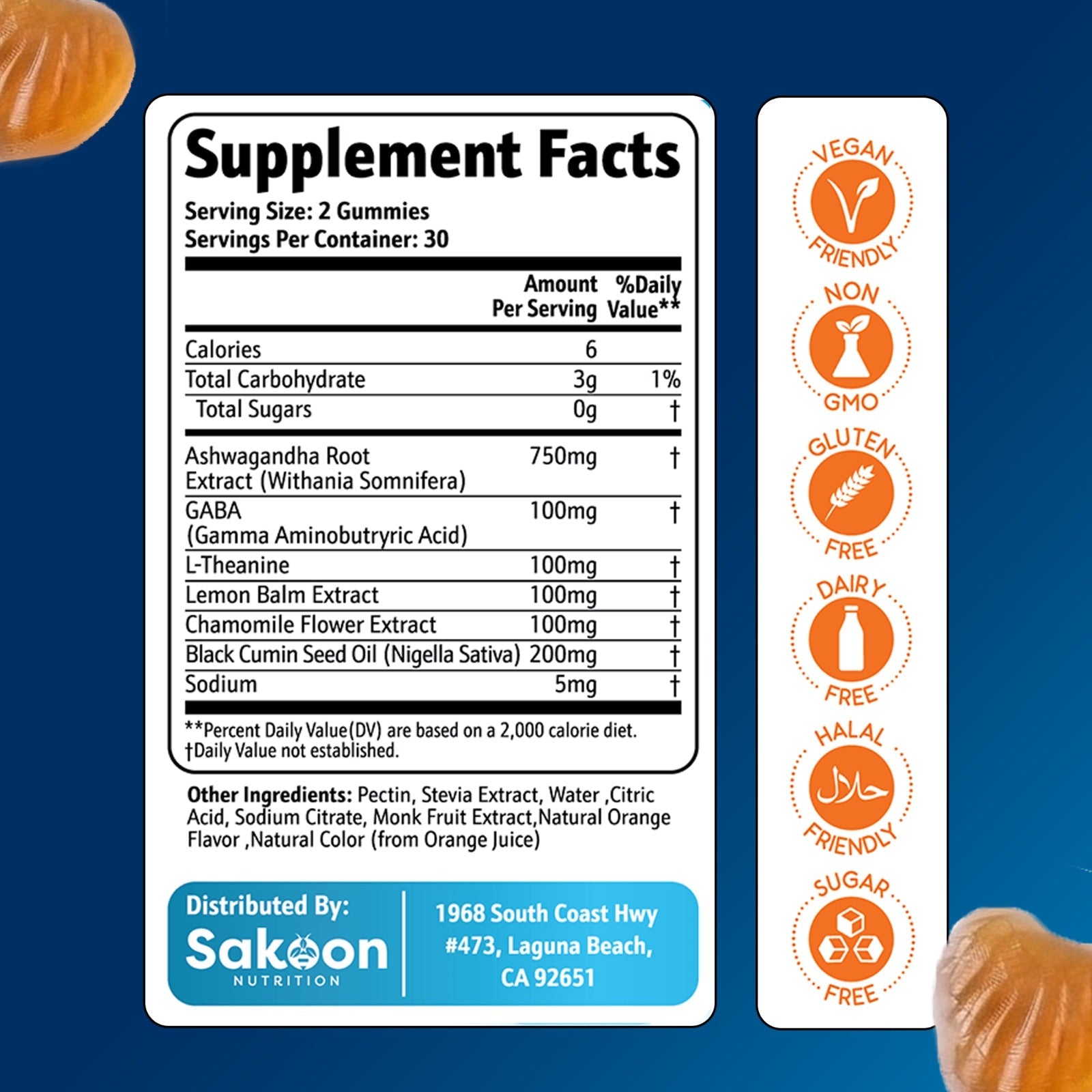 6 in 1 Stress Relief Gummies
