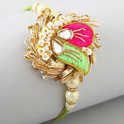 Ethnic Zardosi Rakhi & Soan Papdi