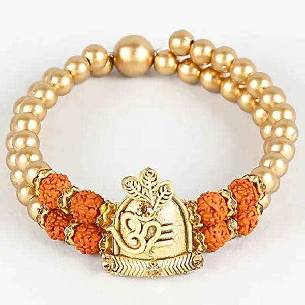 Om Pearl Bracelet Rakhi & Kaju Katli Box