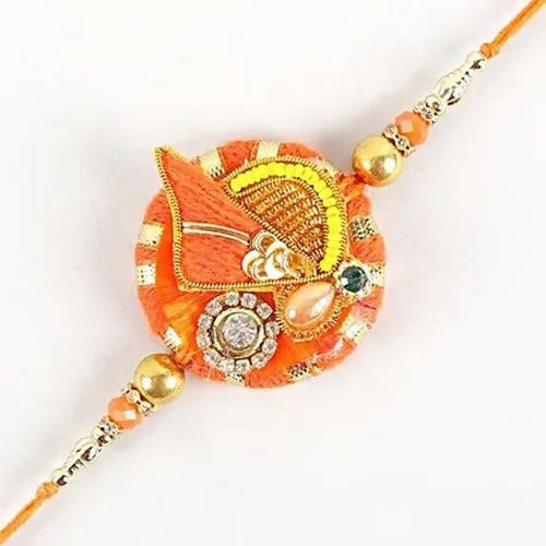 Festive Zardosi Rakhi & Cashew Jar