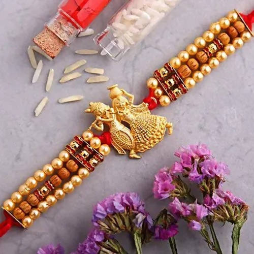 Krishna Designer Rakhi and Cashew Jar