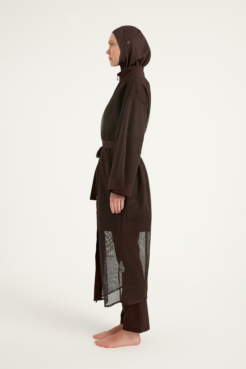 Brown Modest Full Coverage Mesh Kimono – Marina P2501-4