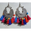 MS Fashion India Muskan Glass Pearl Multi color Thread Fancy Earrings