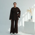 Oversized Cotton Top & Wide-Leg Pants Set(MS450)