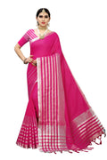 Vamika Pink Cotton Silk Weaving Saree (Twitter Pink)