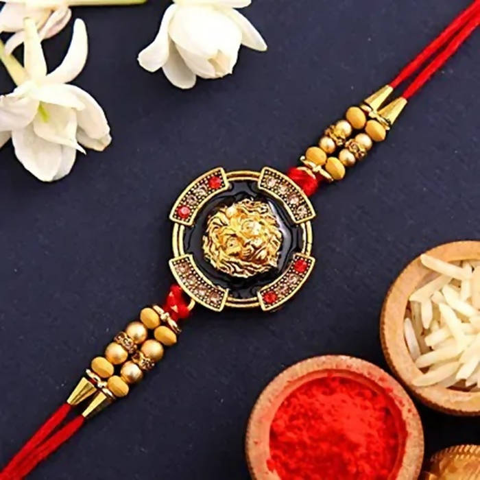 Traditional Lion Face Rakhi & Healthy Almonds