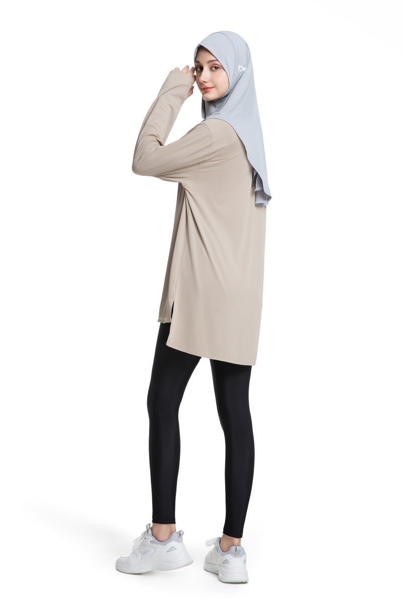 Quick-Dry Activewear with Thumb Holes Sports Top (MS289)