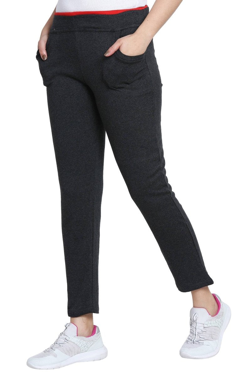 Asmaani Dark Grey color Hosiery Lower with Two Side Pockets.