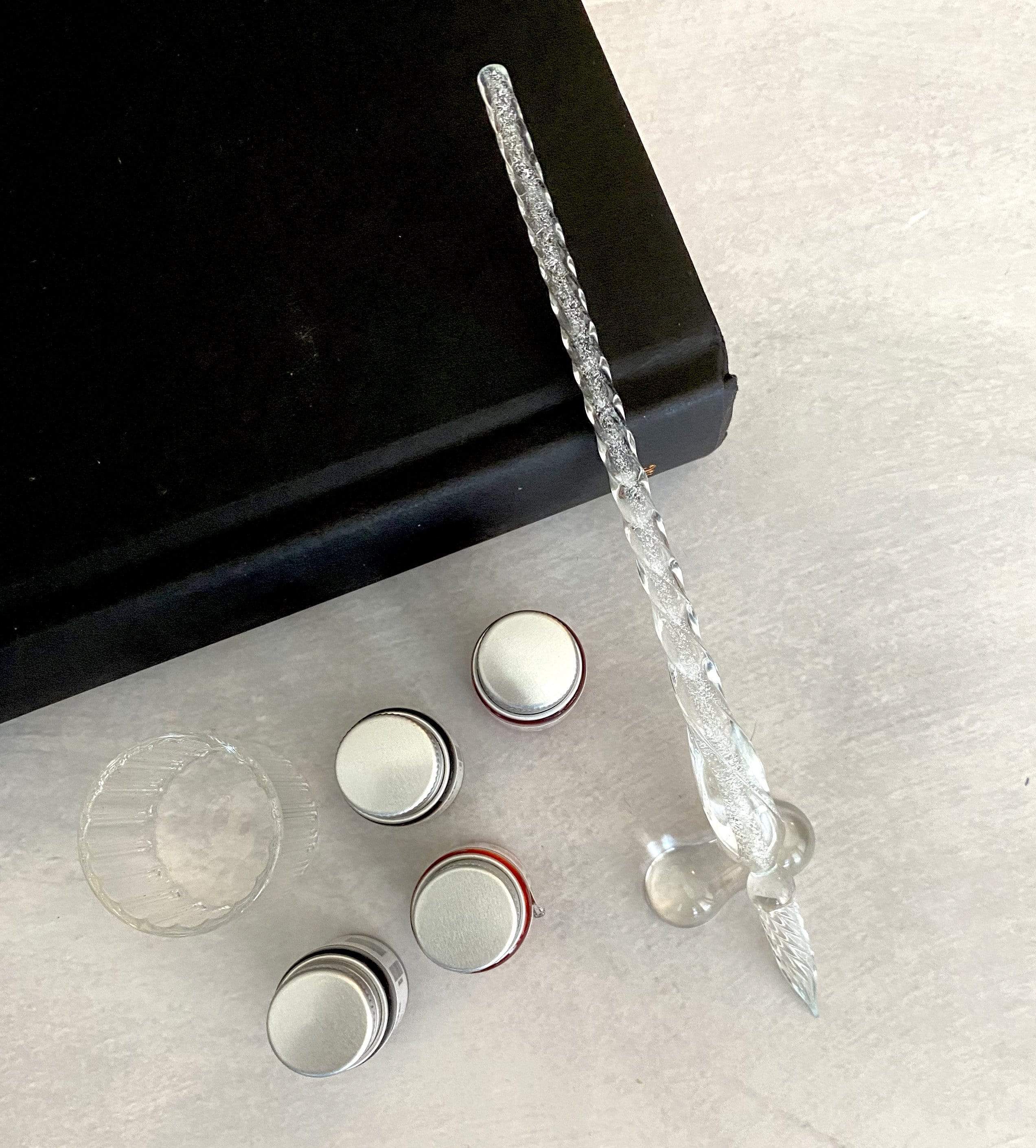 Hand-Blown Glass Dip Pen Set - Elegant Calligraphy & Writing