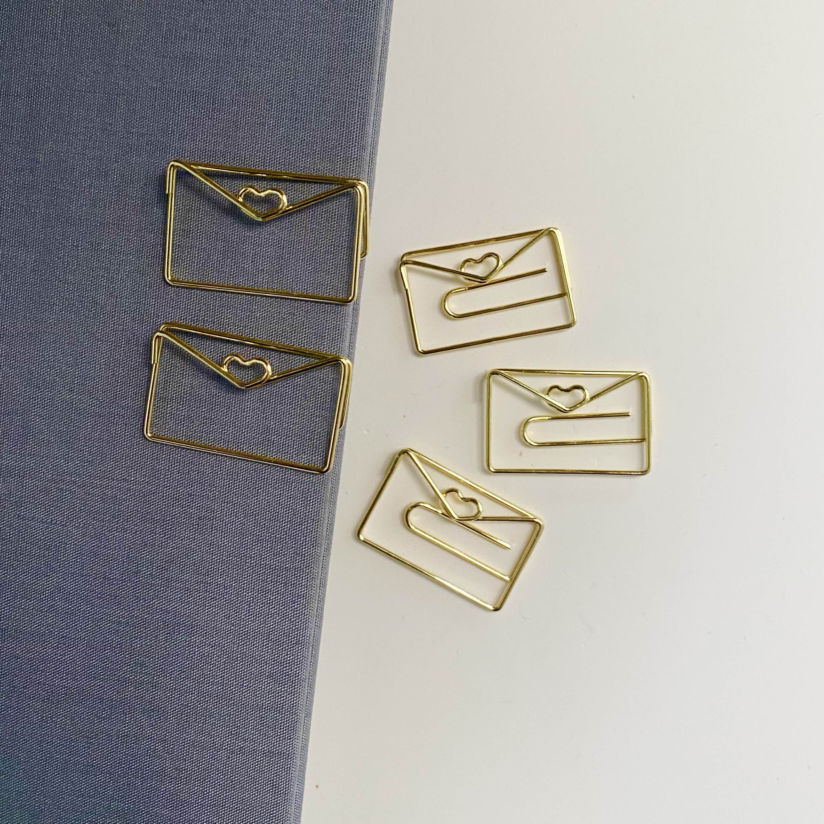 Stylish Gold Paper Clips - Unique Geometric & Decorative Designs (20 PCS)