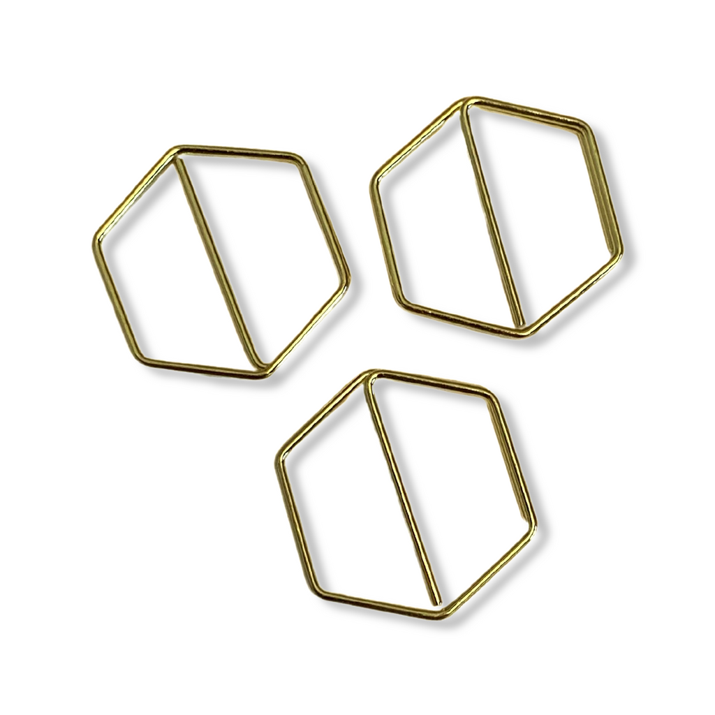 Stylish Gold Paper Clips - Unique Geometric & Decorative Designs (20 PCS)