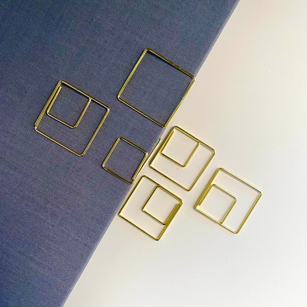Stylish Gold Paper Clips - Unique Geometric & Decorative Designs (20 PCS)