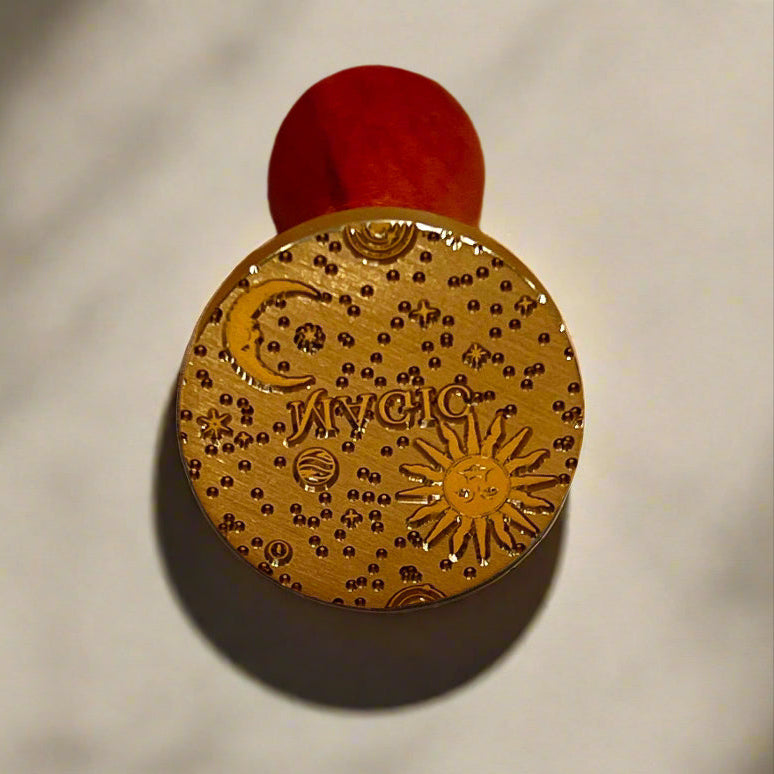 Whimsical "Magic" Wax Seal Stamp with Sun, Moon & Stars - Enchanting Seals